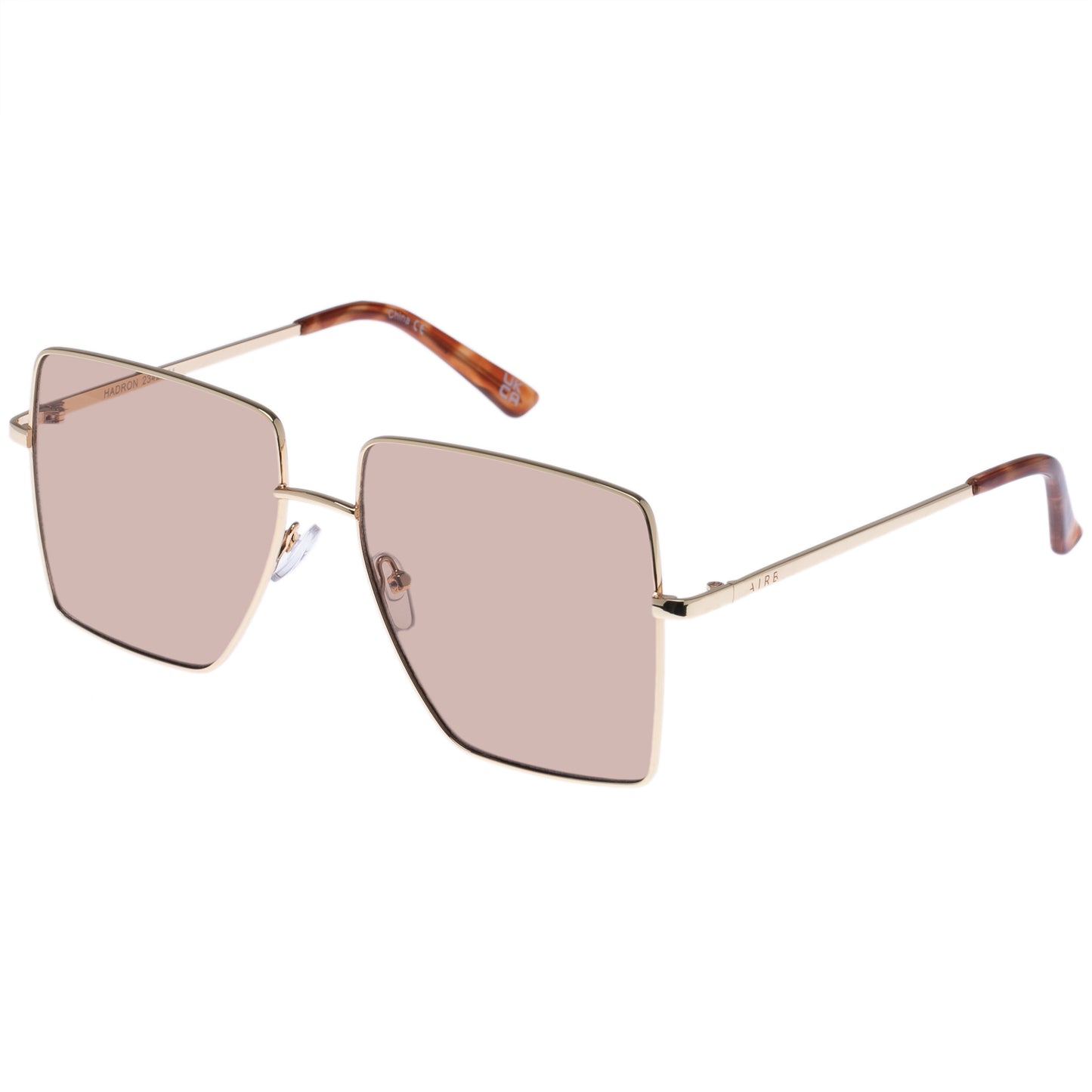 Hadron Bright Gold Female Square Sunglasses | Aire