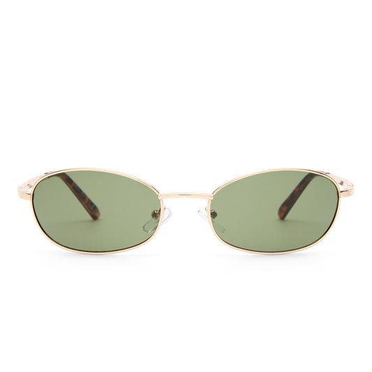High Beam Gold Amber Tort Uni-Sex Oval Sunglasses | Aire