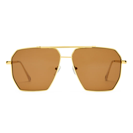 Asteroid Bright Gold Female Aviator Sunglasses | Aire