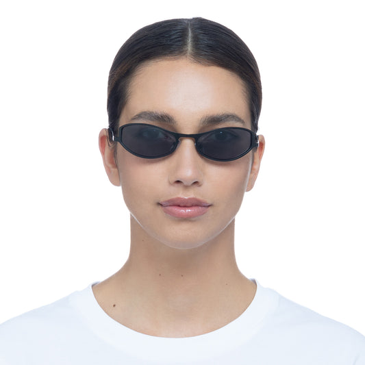 Retrograde Matte Black Uni-Sex Oval Sunglasses | Aire