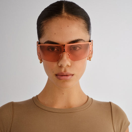 Rumour Gold Camo Female Aviator Sunglasses | Aire