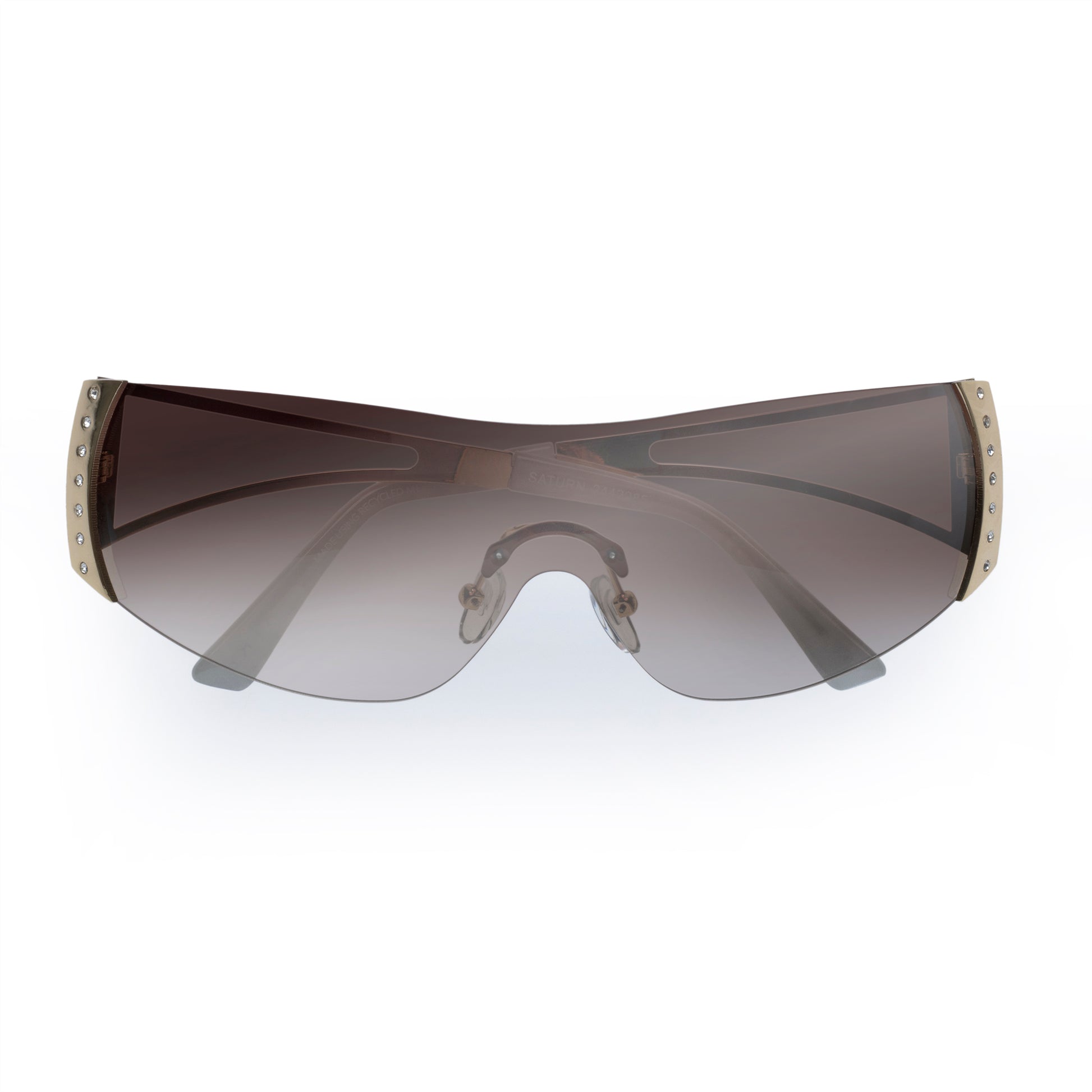 Saturn Gold Ivory Seashell Female Shield Sunglasses | Aire