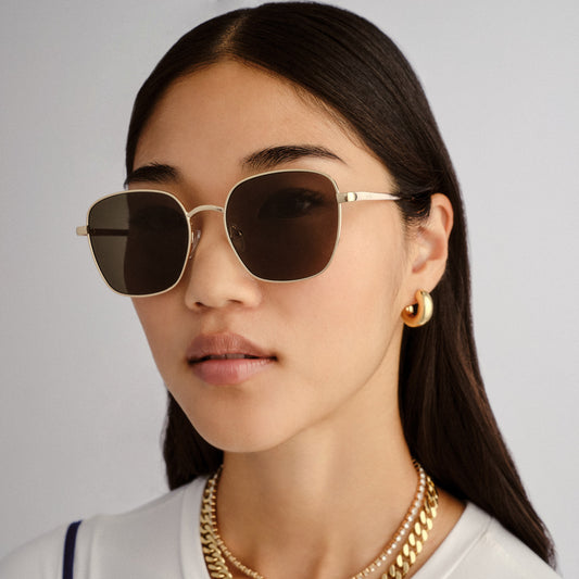 Spiral Gold Female Square Sunglasses | Aire