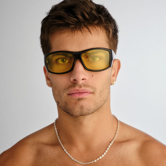 Outlawed Black Uni-Sex Wrap Sunglasses | Aire