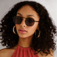 Sagitta Matte Black Uni-Sex Square Sunglasses | Aire