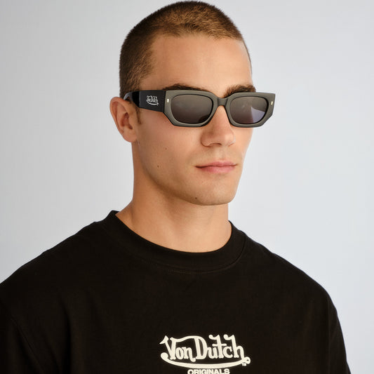 Renegade Black Uni-Sex Rectangle Sunglasses | Aire