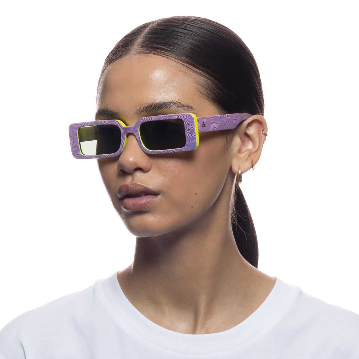 Octans Psychedelic Cornflower Uni-Sex Rectangle Sunglasses | Aire