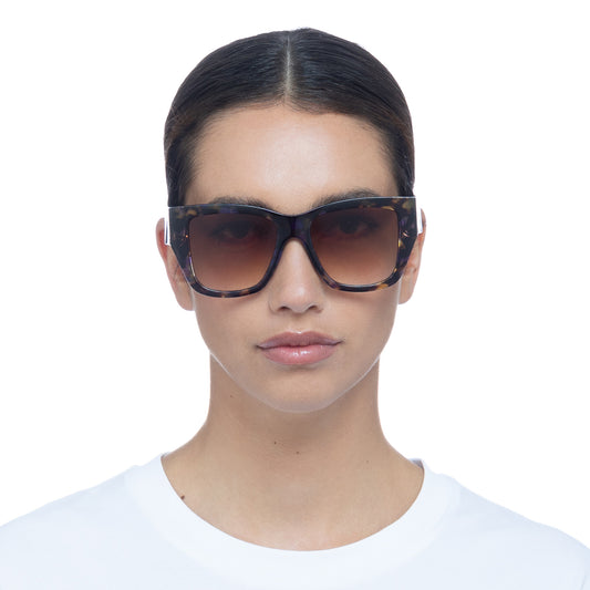 Pallas Navy Galaxy Tort Female Cat-Eye Sunglasses | Aire