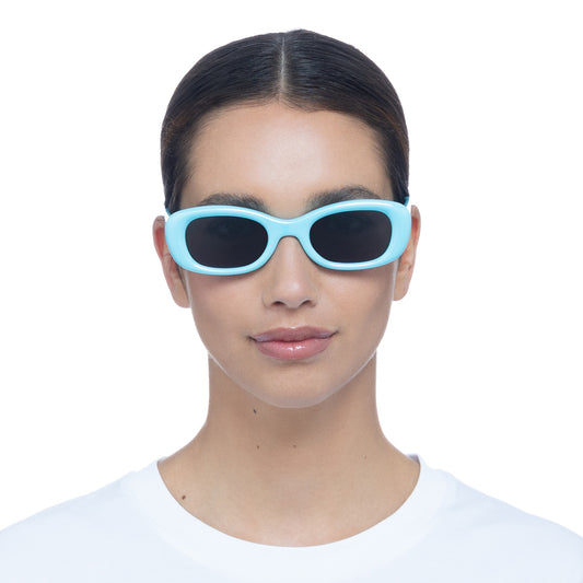 Calisto Iridescent Glacier Blue Uni-Sex Oval Sunglasses | Aire