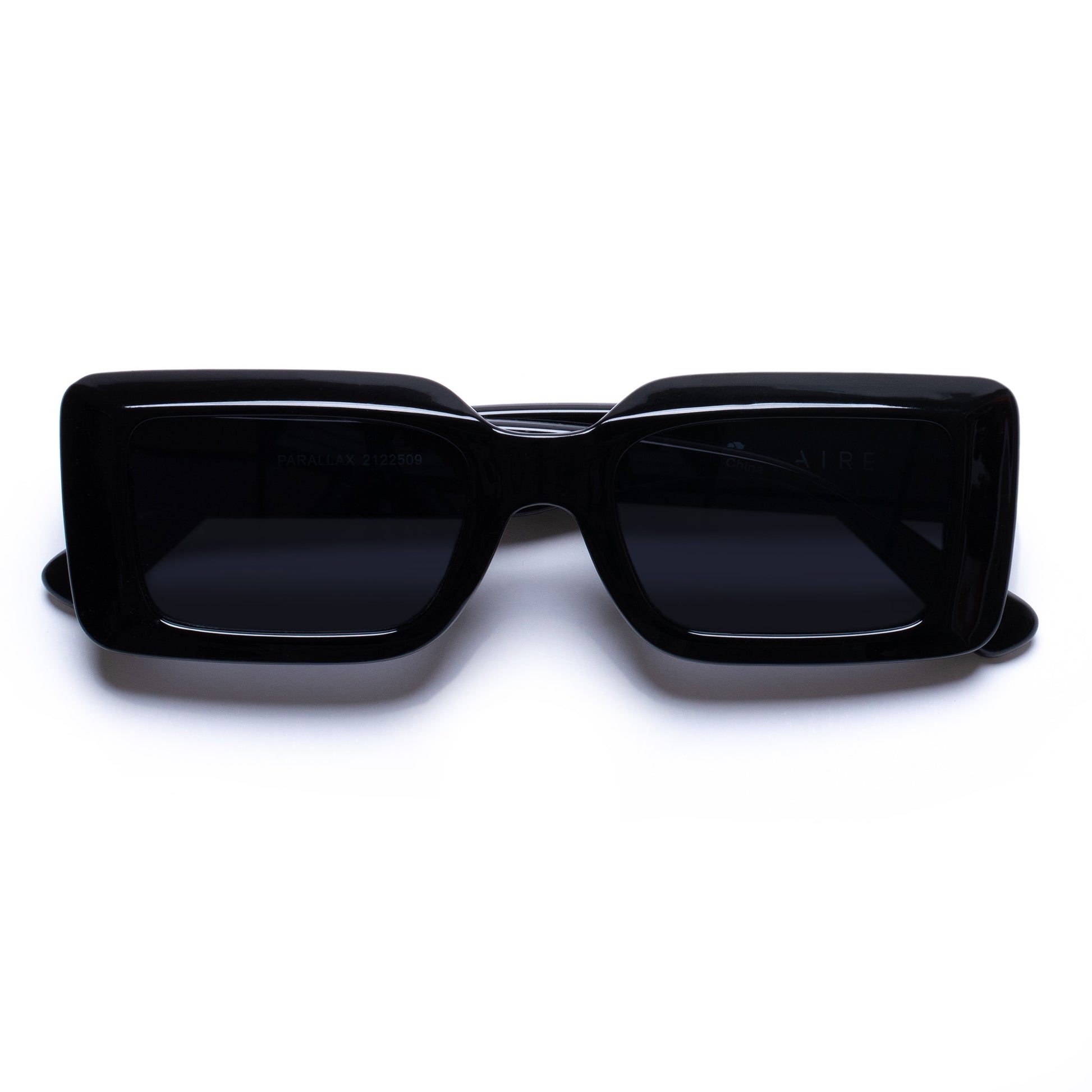 Parallax Black Uni-Sex Rectangle Sunglasses | Aire