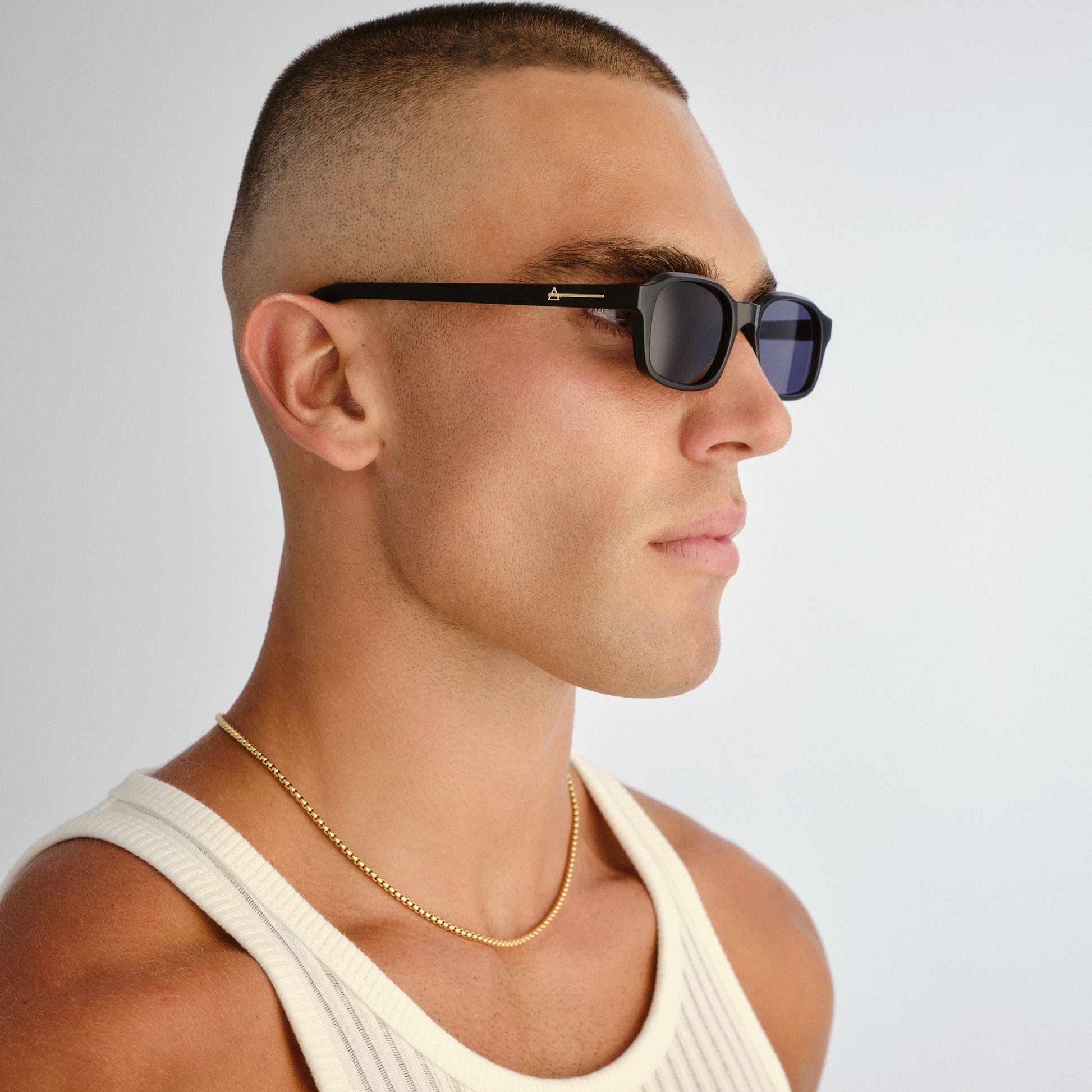 Kinetic Matte Black Uni-Sex Rectangle Sunglasses | Aire