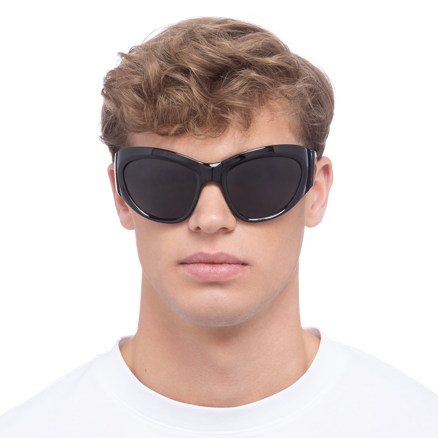 Helium Black Uni-Sex Wrap Sunglasses | Aire