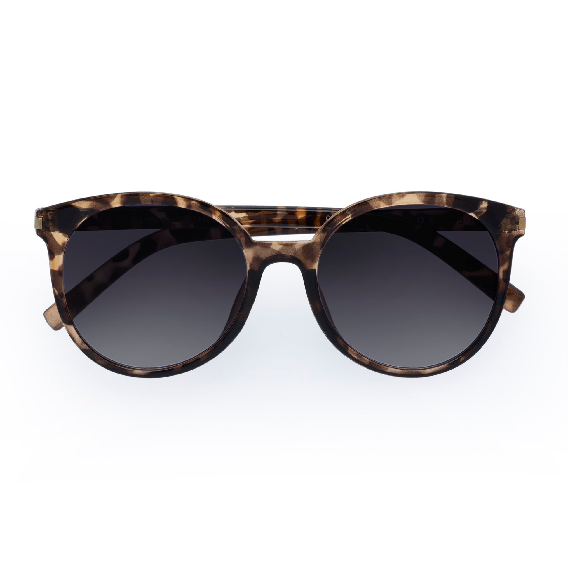 Lyrasphere Charcoal Tort Female Round Sunglasses | Aire