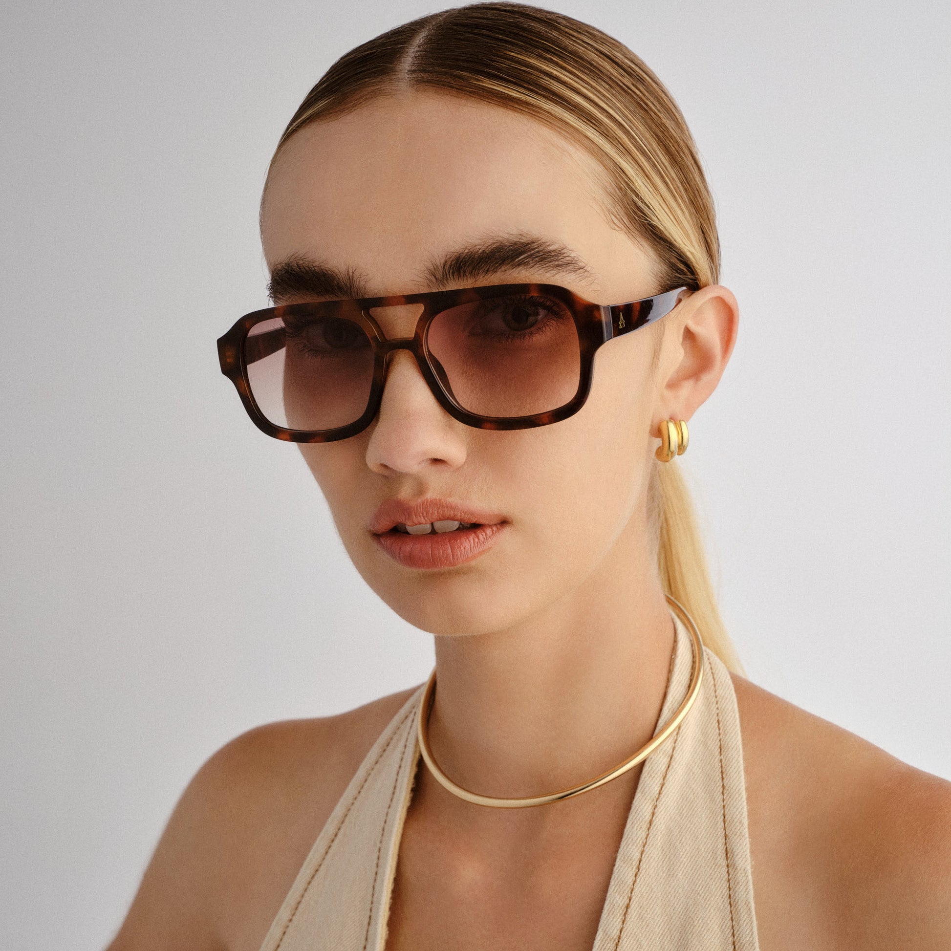 Aquarius Dark Tort Uni-Sex Aviator Sunglasses | Aire