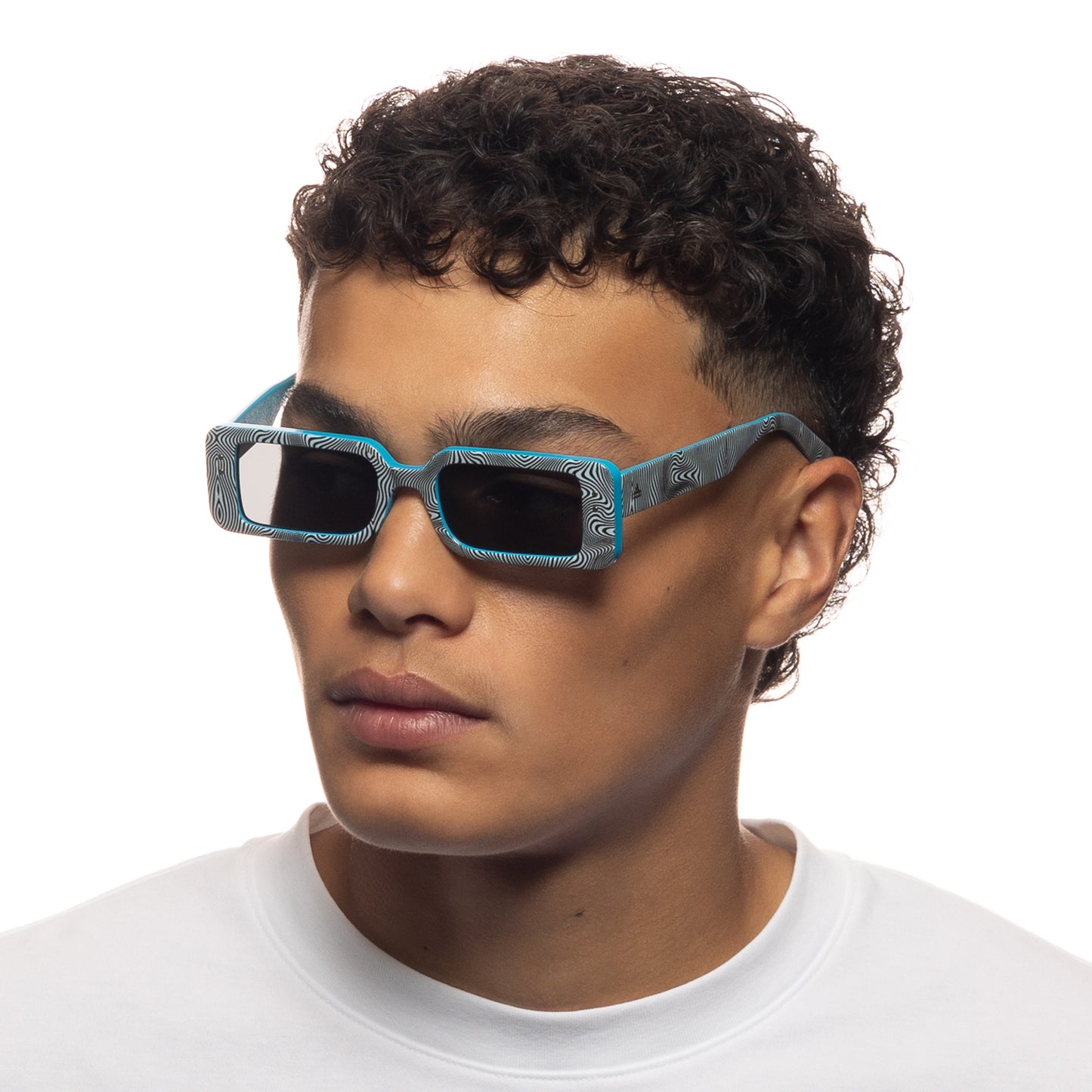 Octans Psychedelic Monochrome Uni-Sex Rectangle Sunglasses | Aire