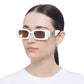 Apollo White Uni-Sex Rectangle Sunglasses | Aire