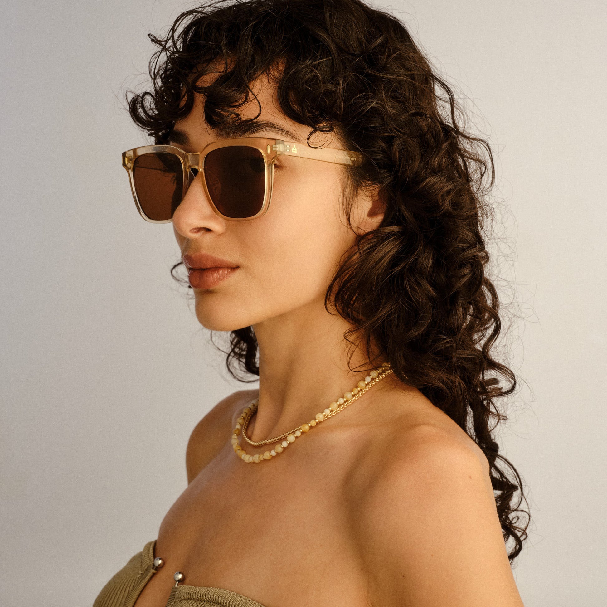 Lunar Sand Uni-Sex Rectangle Sunglasses | Aire