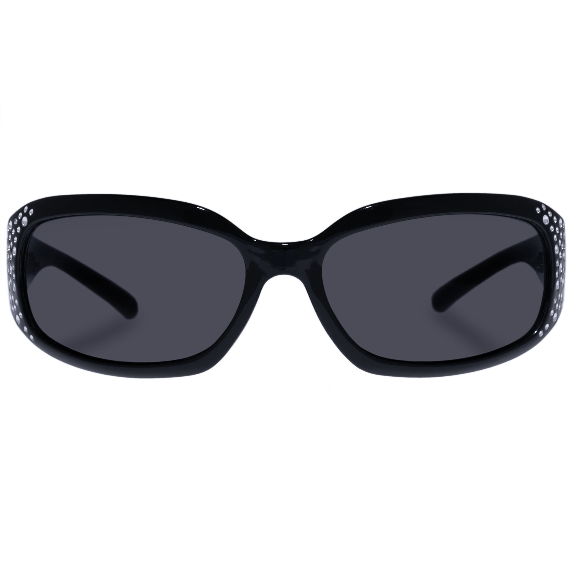 Vesta Black Bedazzle Uni-Sex Wrap Sunglasses | Aire – AIRE