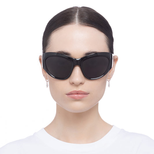 Helium Black Uni-Sex Wrap Sunglasses | Aire