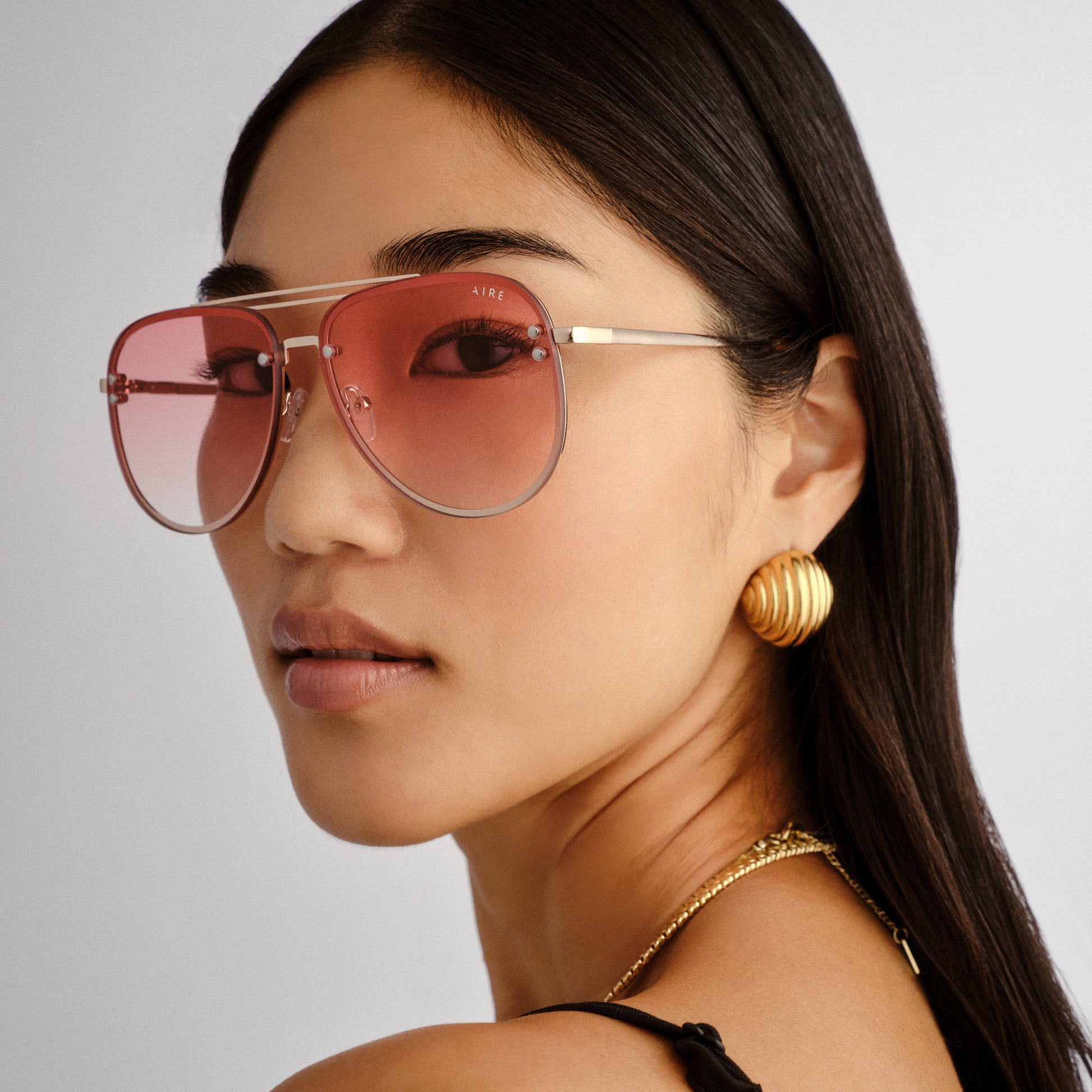 Quartz Gold Uni-Sex Aviator Sunglasses | Aire