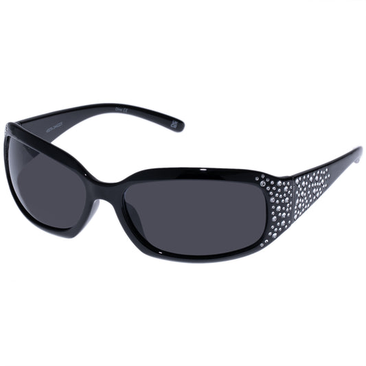 Vesta Black Bedazzle Uni-Sex Wrap Sunglasses | Aire