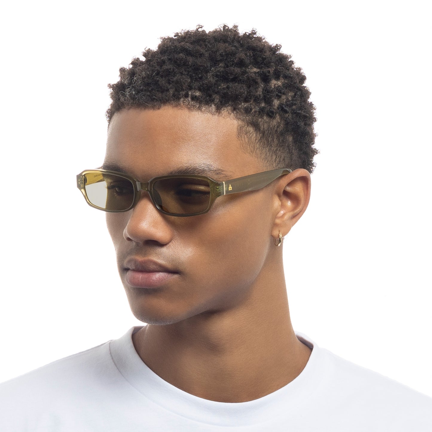 Crater Khaki Gold Uni-Sex Rectangle Sunglasses | Aire