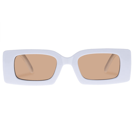 Apollo White Uni-Sex Rectangle Sunglasses | Aire