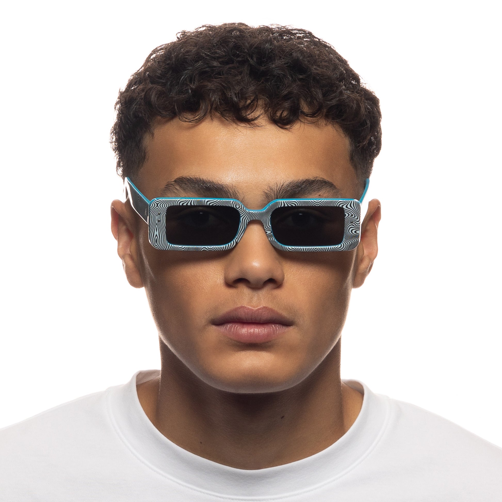 Octans Psychedelic Monochrome Uni-Sex Rectangle Sunglasses | Aire