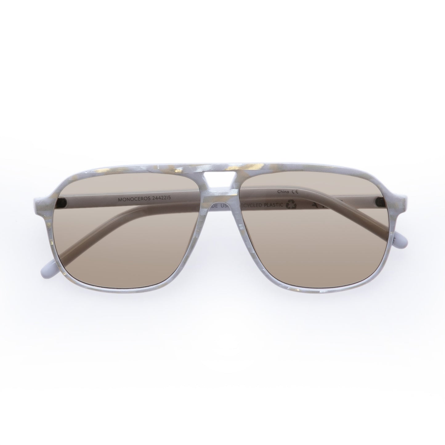 Monoceros White Marble Uni-Sex Aviator Sunglasses | Aire