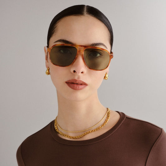 Monoceros Vintage Tort Uni-Sex Aviator Sunglasses | Aire