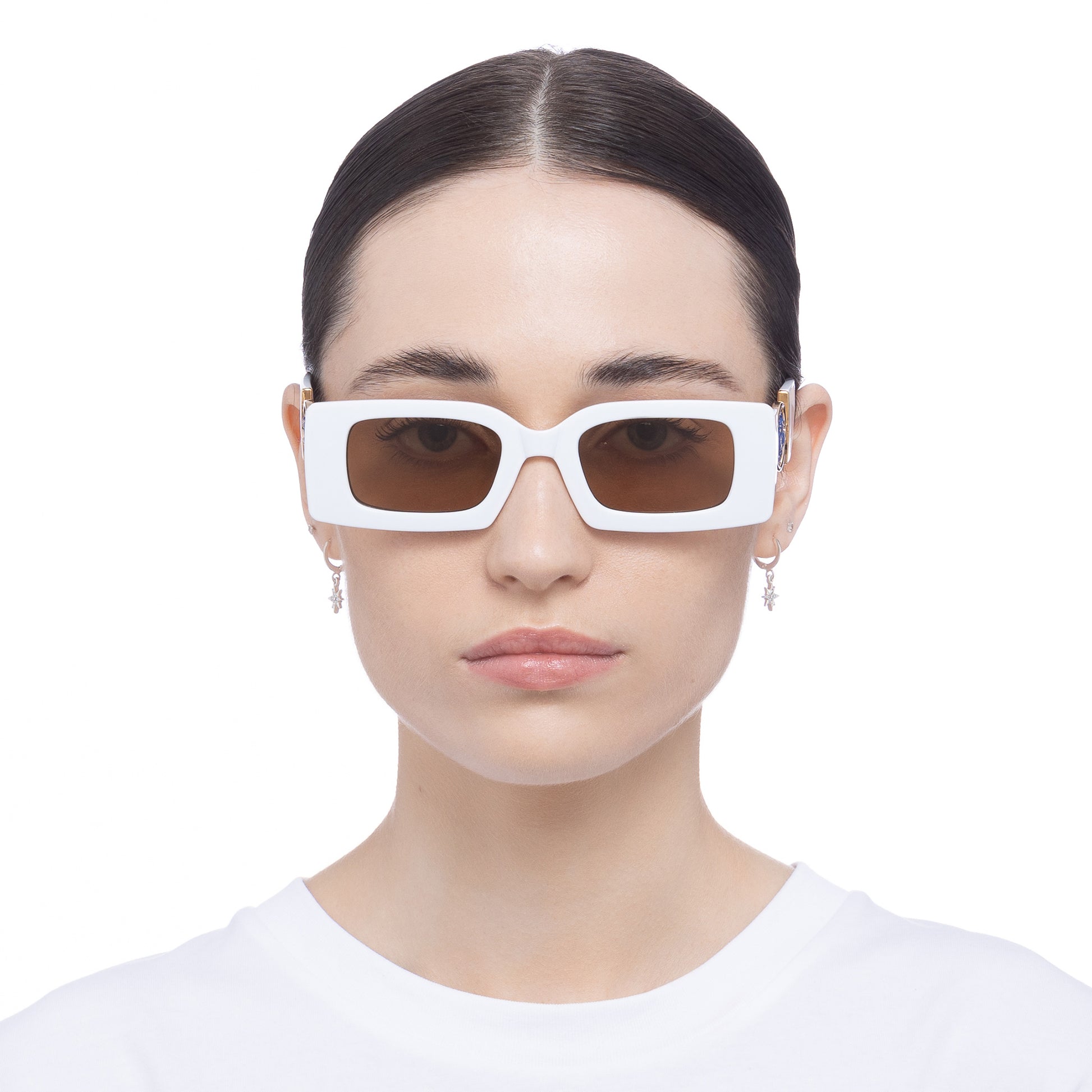 Apollo White Uni-Sex Rectangle Sunglasses | Aire