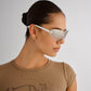 Bombshell Silver White Female Aviator Sunglasses | Aire