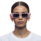 Octans Psychedelic Cornflower Uni-Sex Rectangle Sunglasses | Aire