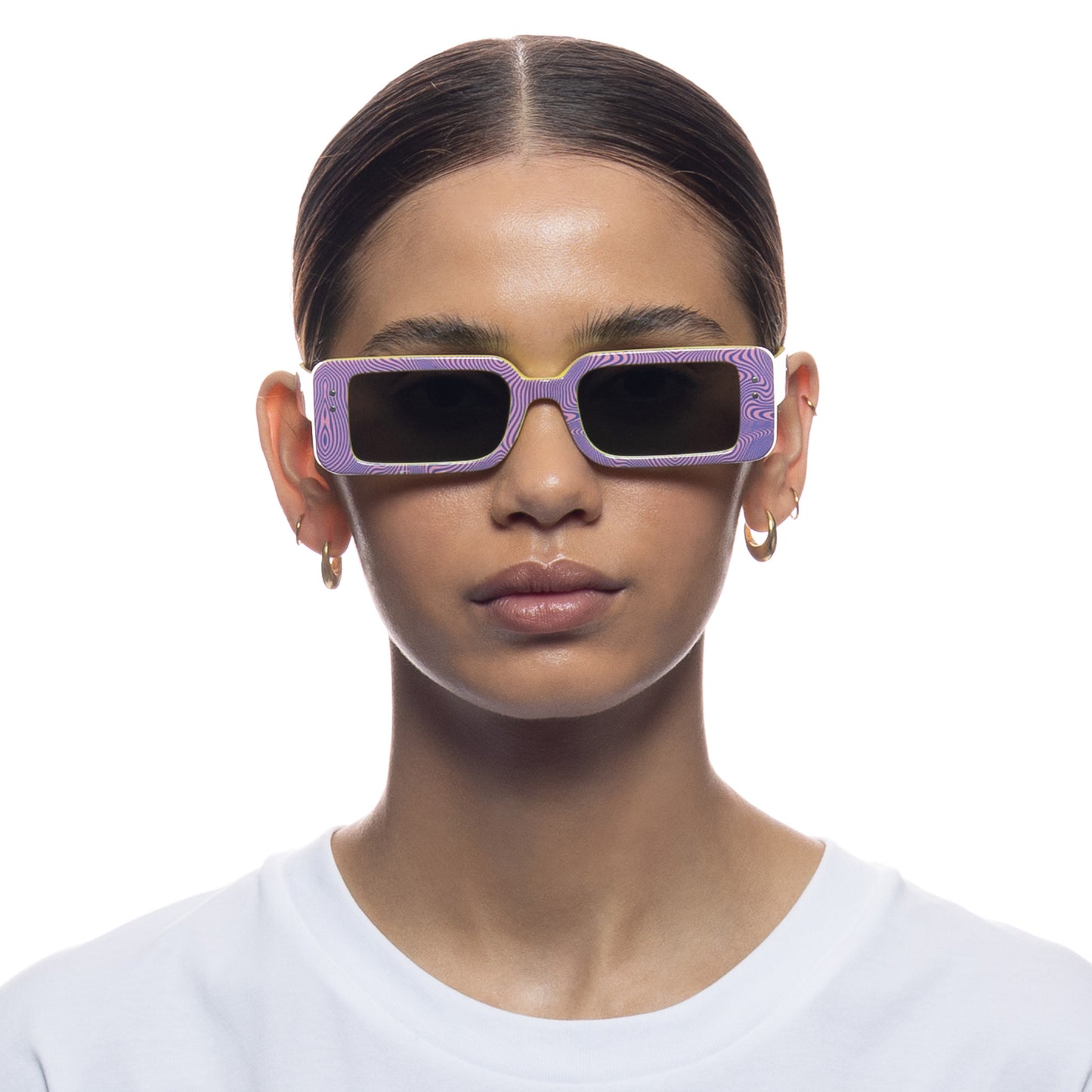 Octans Psychedelic Cornflower Uni-Sex Rectangle Sunglasses | Aire