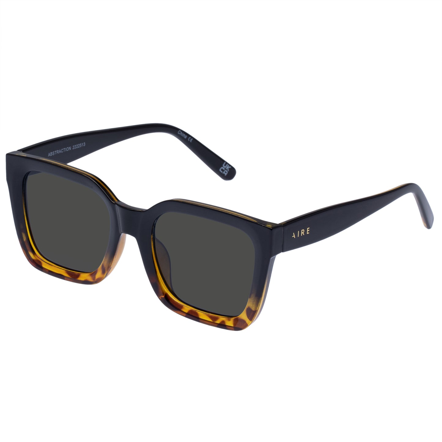 Abstraction Black Tort Female D-Frame Sunglasses | Aire