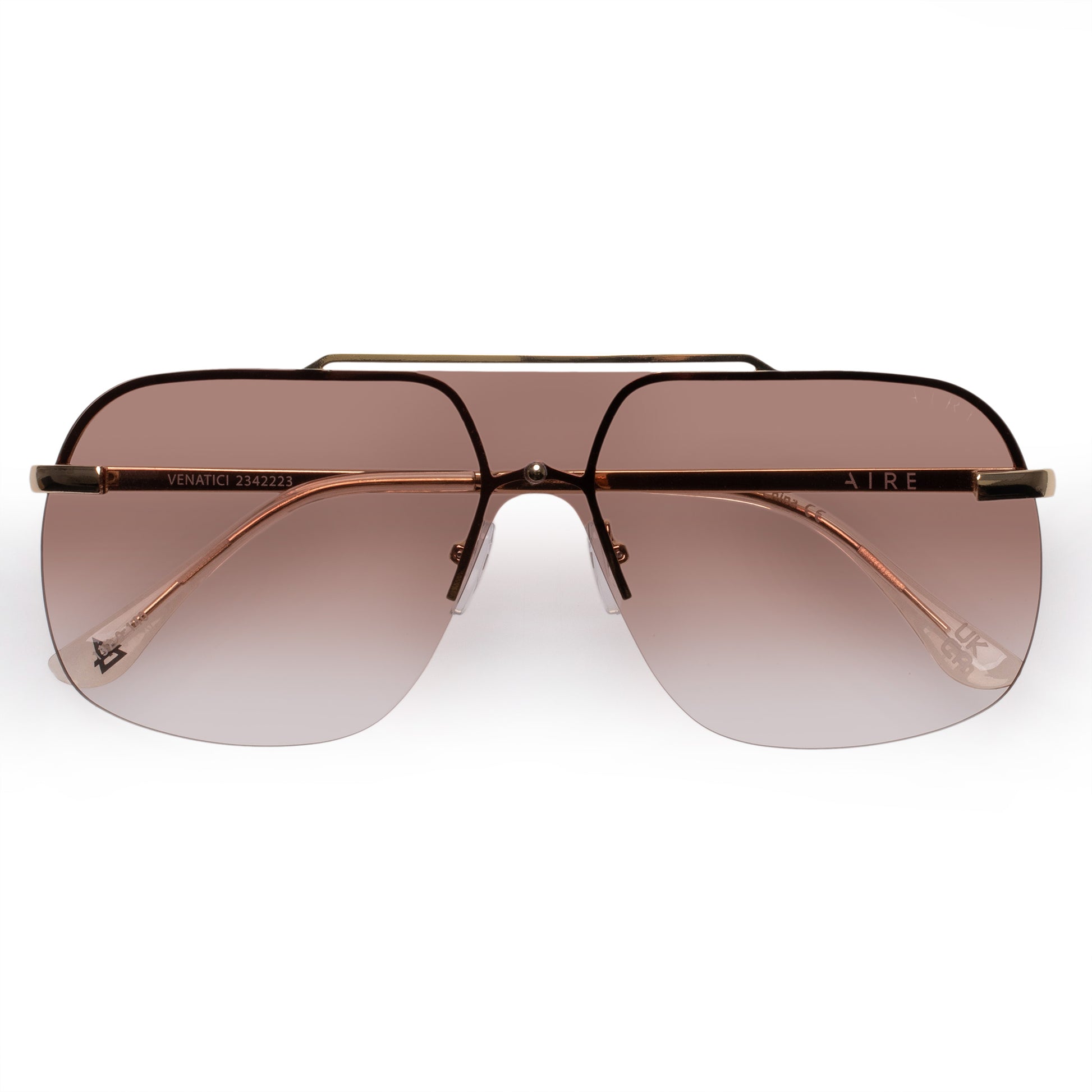 Venatici Bright Gold Female Aviator Sunglasses | Aire