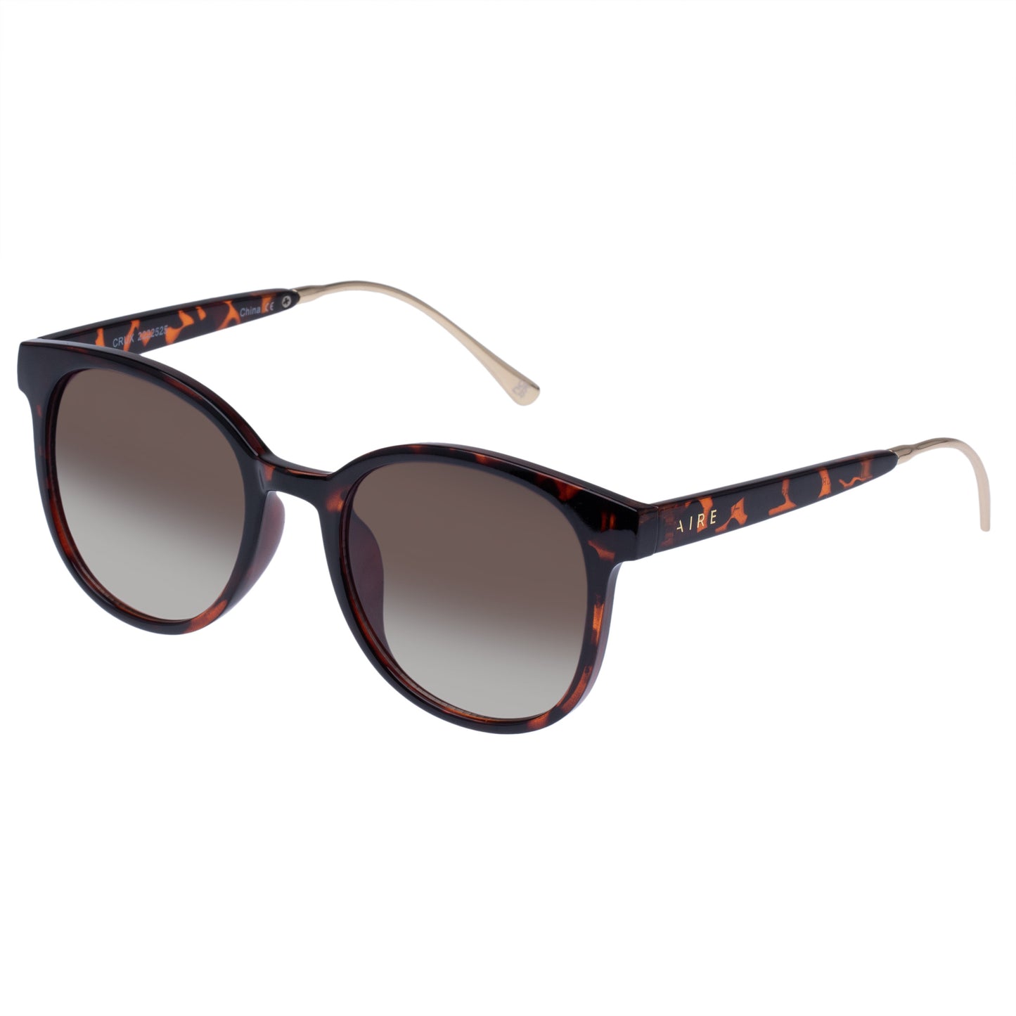 Crux Dark Tort Female Round Sunglasses | Aire