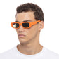 Ceres Neon Orange Uni-Sex Rectangle Sunglasses | Aire