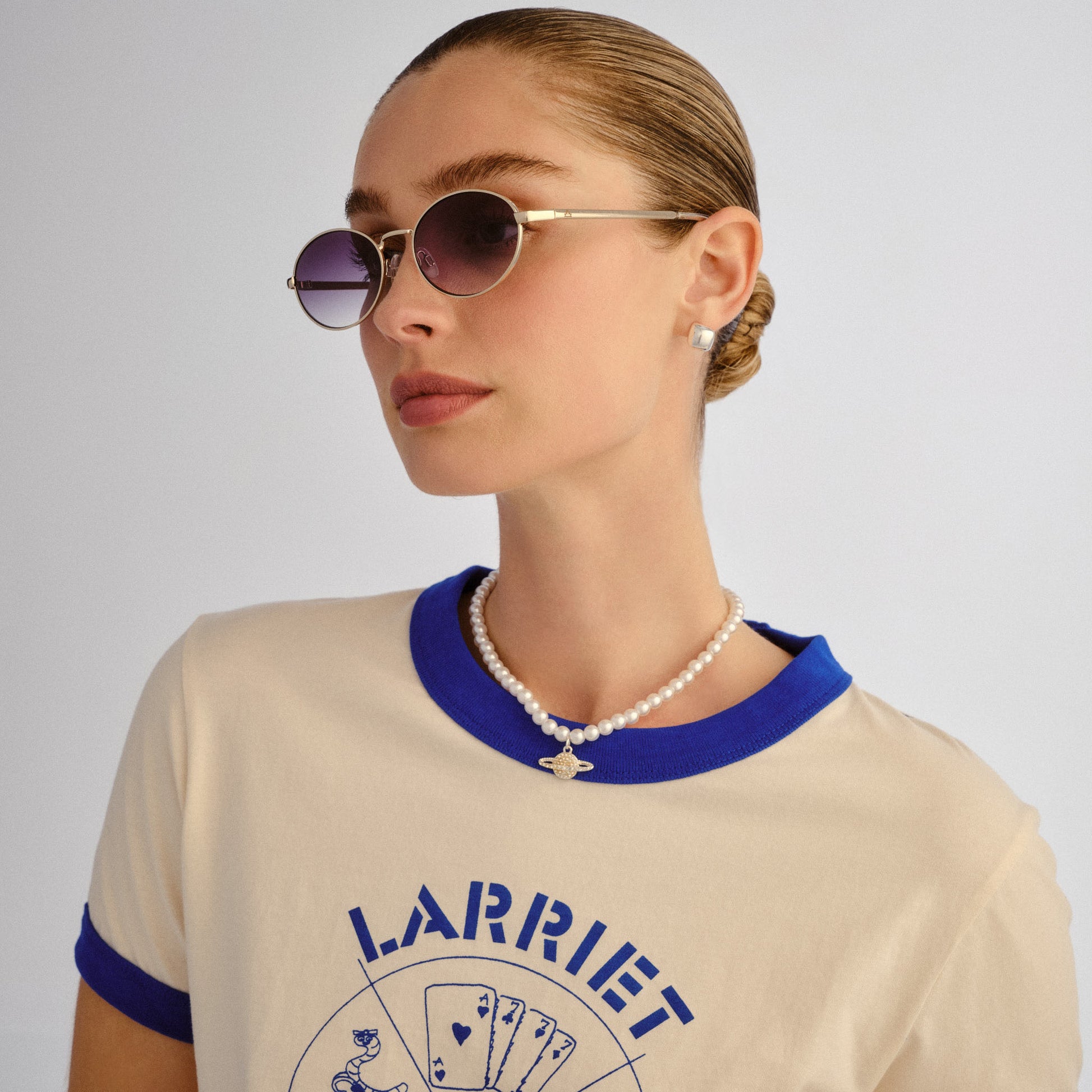 Ephermeris Gold Uni-Sex Oval Sunglasses | Aire