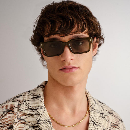 Castor Khaki Uni-Sex Rectangle Sunglasses | Aire