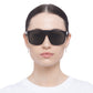 Eris Black Uni-Sex Square Sunglasses | Aire