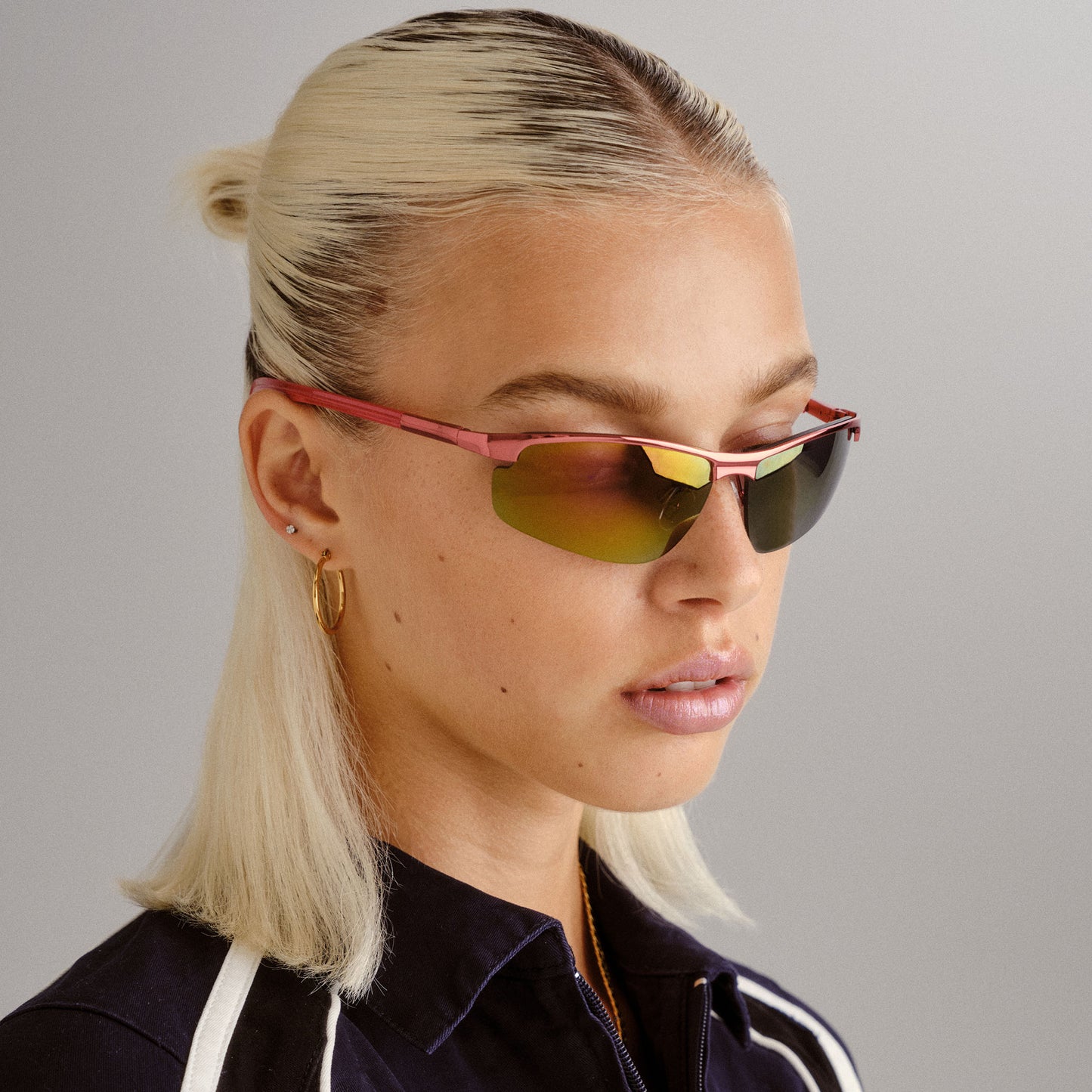 Supermoon Metallic Red Uni-Sex Wrap Sunglasses | Aire