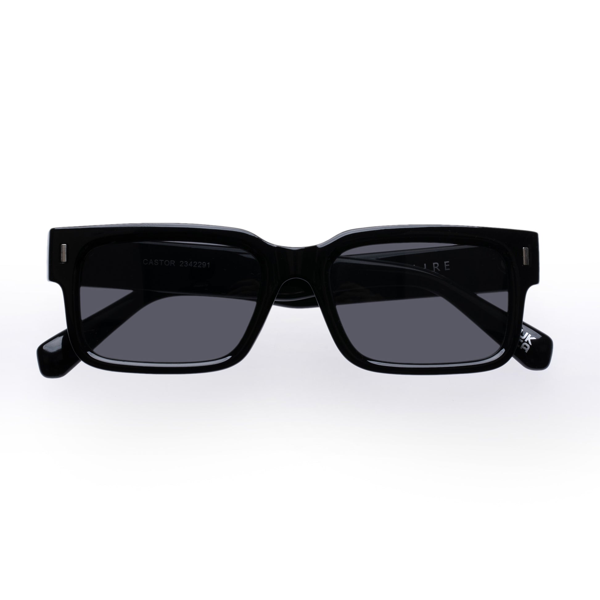 Castor Black Uni-Sex Rectangle Sunglasses | Aire