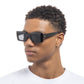 Parallax Black Uni-Sex Rectangle Sunglasses | Aire