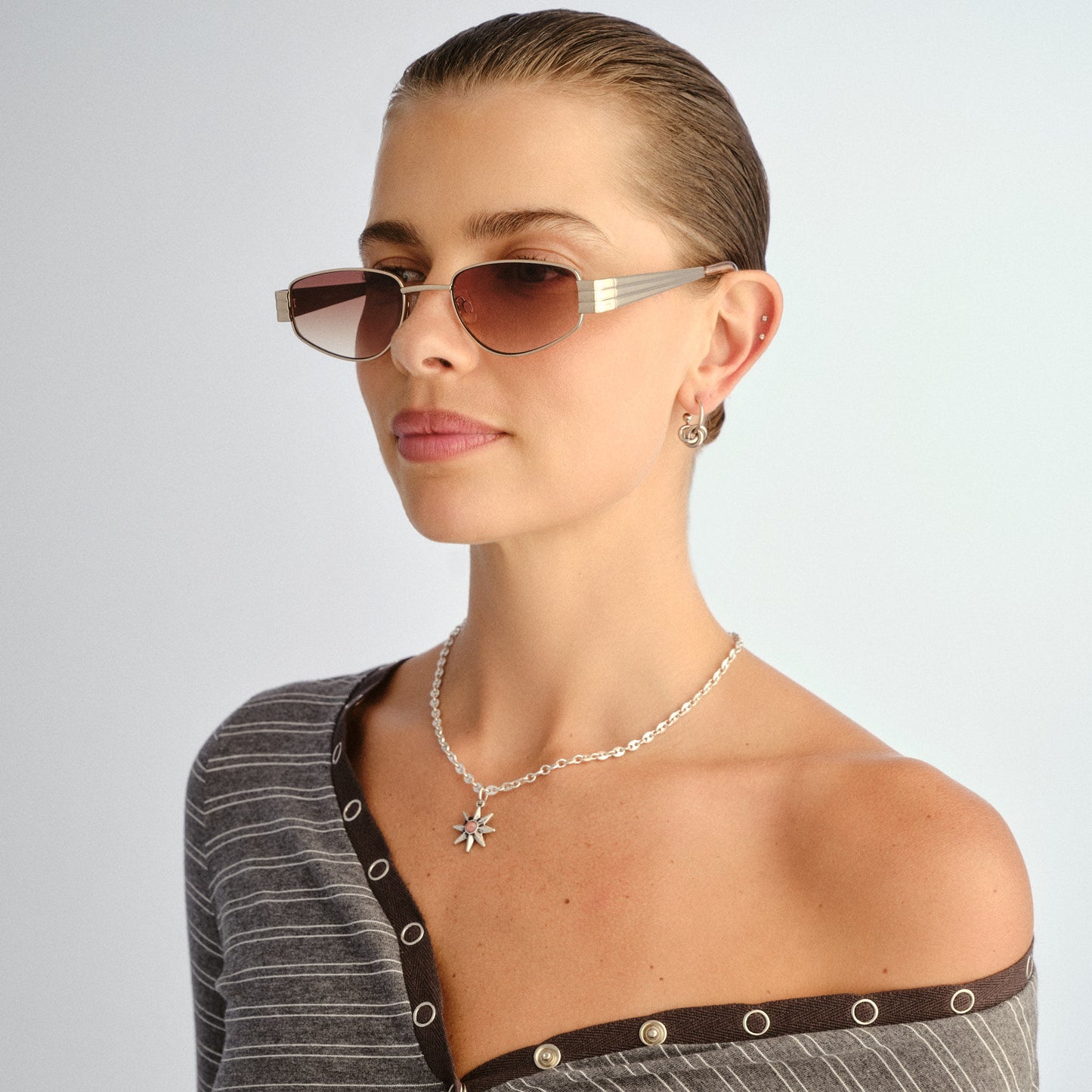 Cloudfare Gold Sand Uni-Sex Aviator Sunglasses | Aire