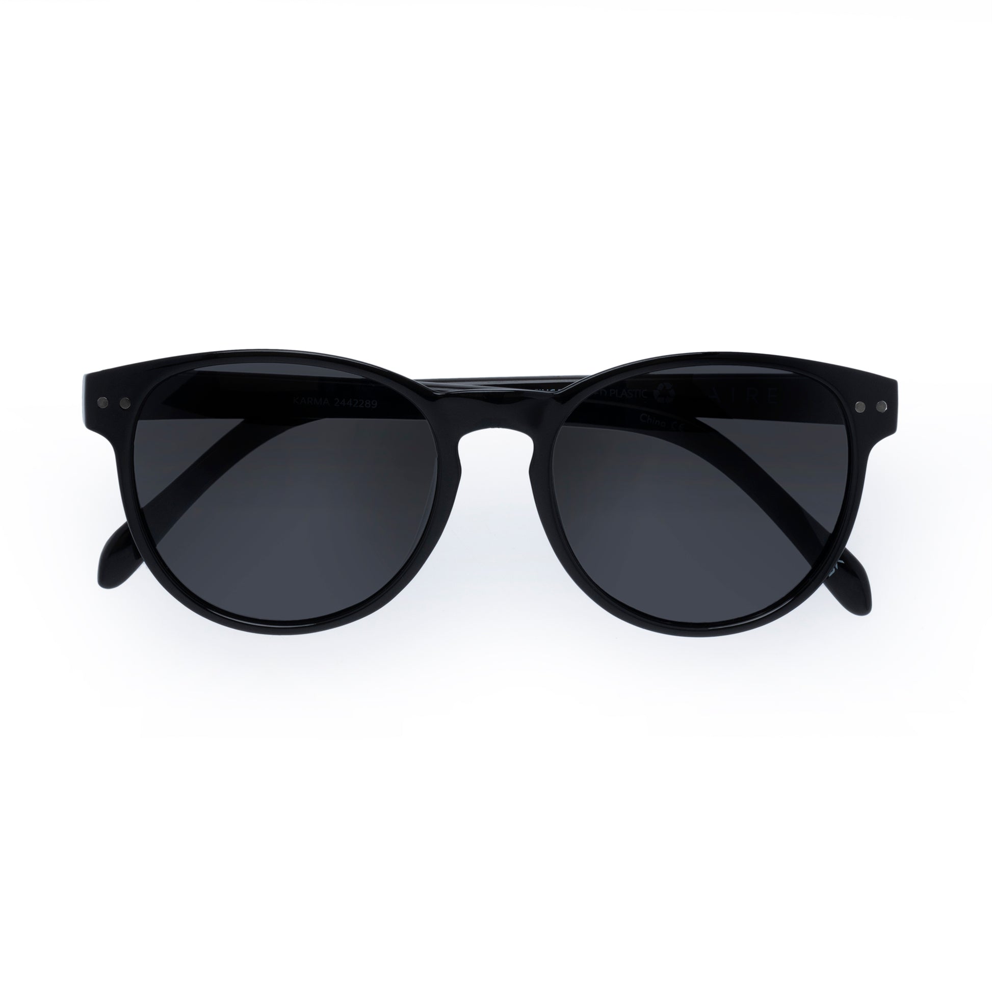 Karma Black Uni-Sex Round Sunglasses | Aire