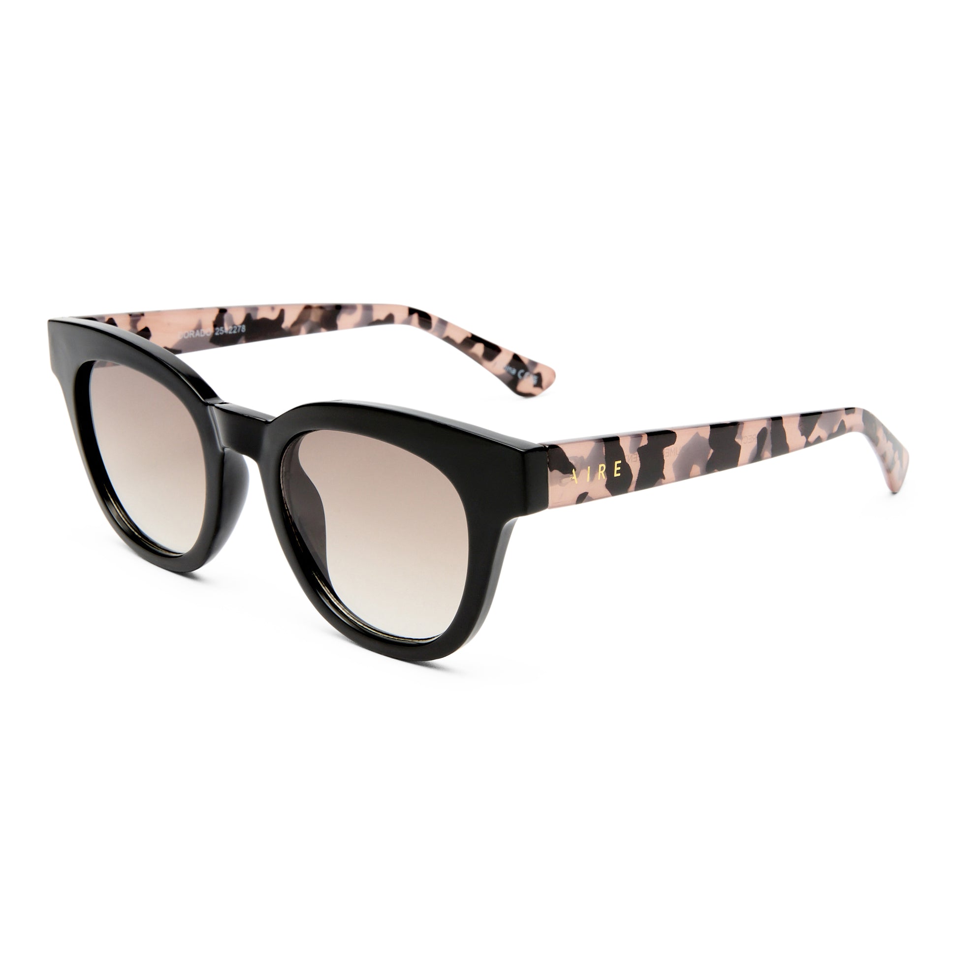 Dorado Black Cookie Tort Female Round Sunglasses | Aire