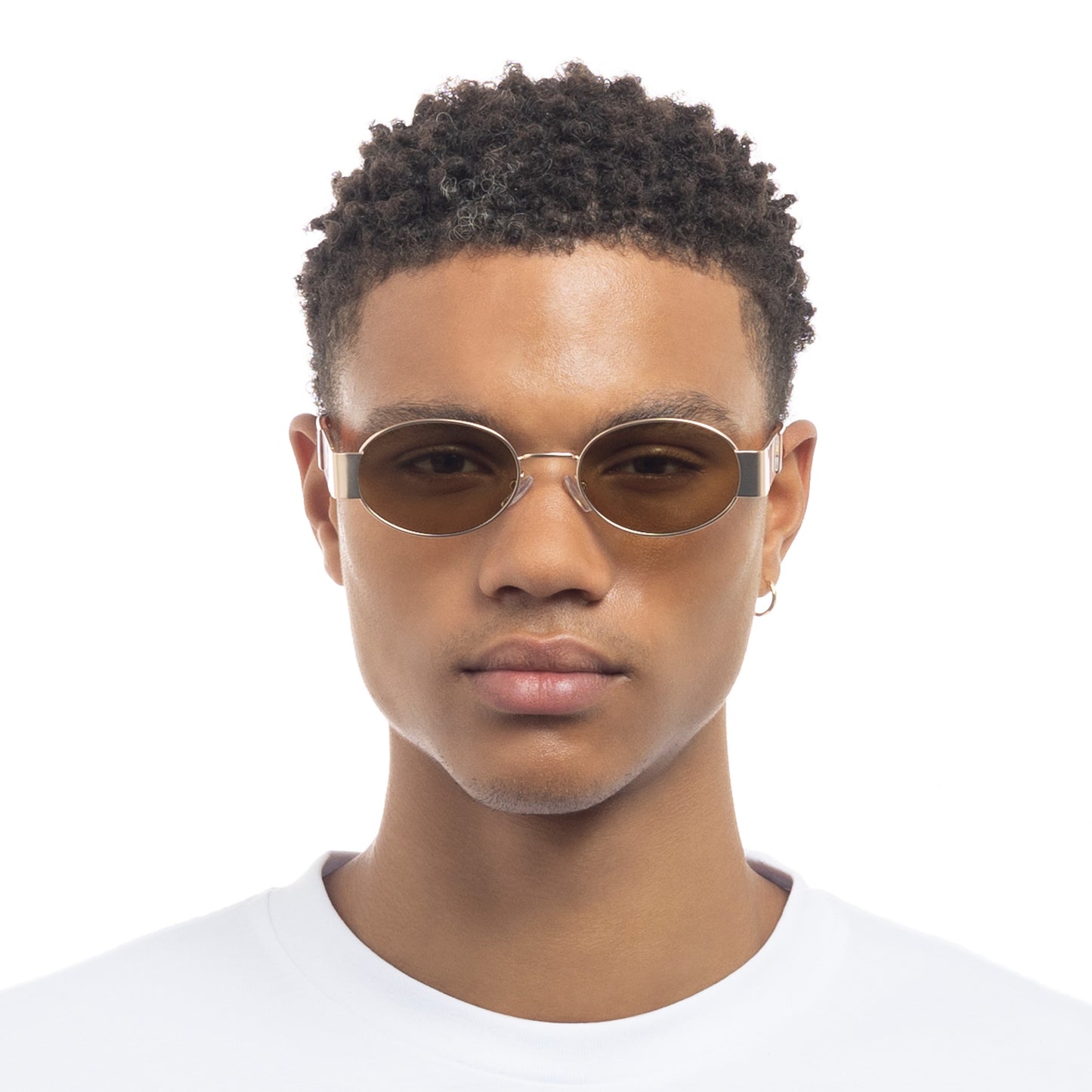 Mars Satin Gold Vintage Tort Uni-Sex Oval Sunglasses | Aire