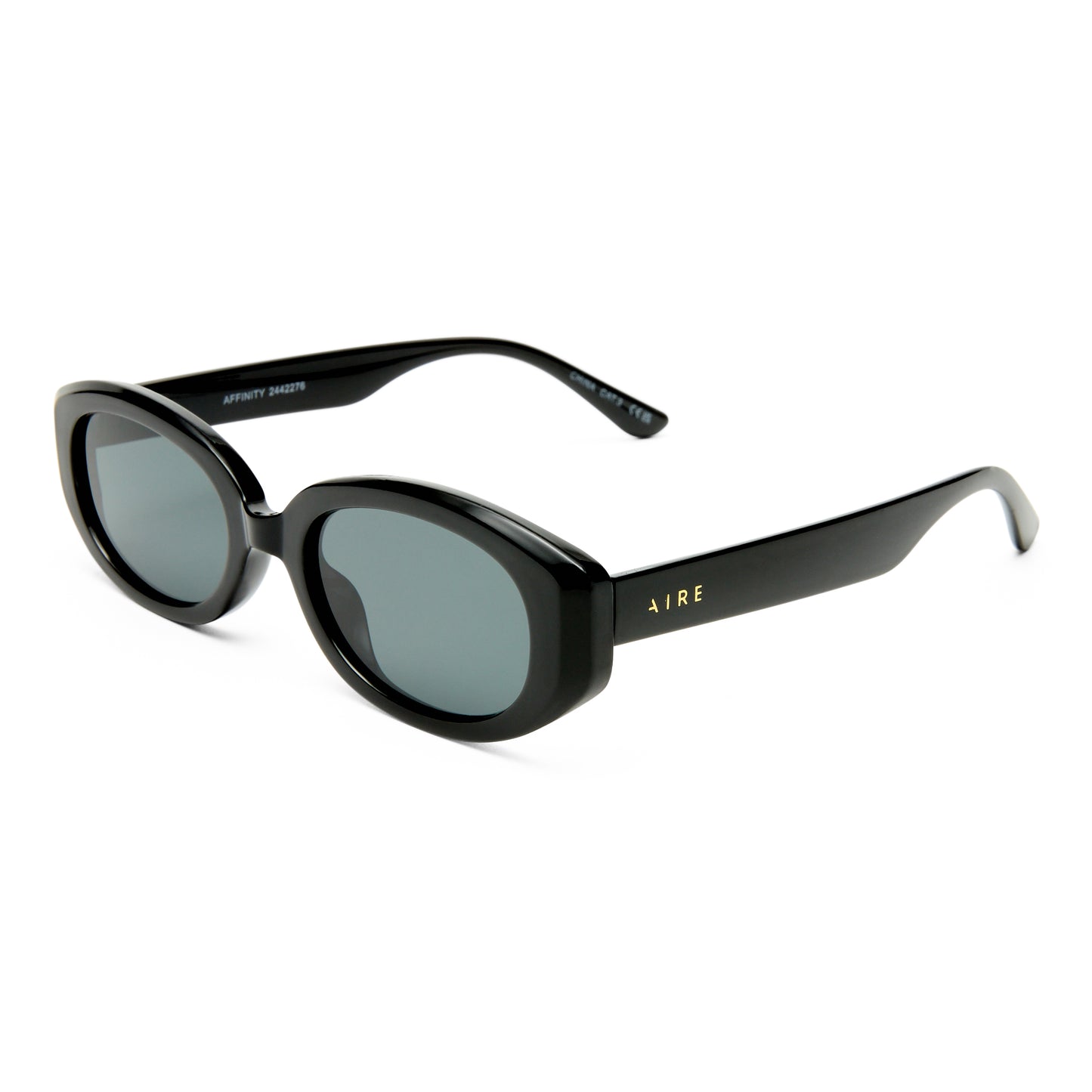 Affinity Black Uni-Sex Oval Sunglasses | Aire