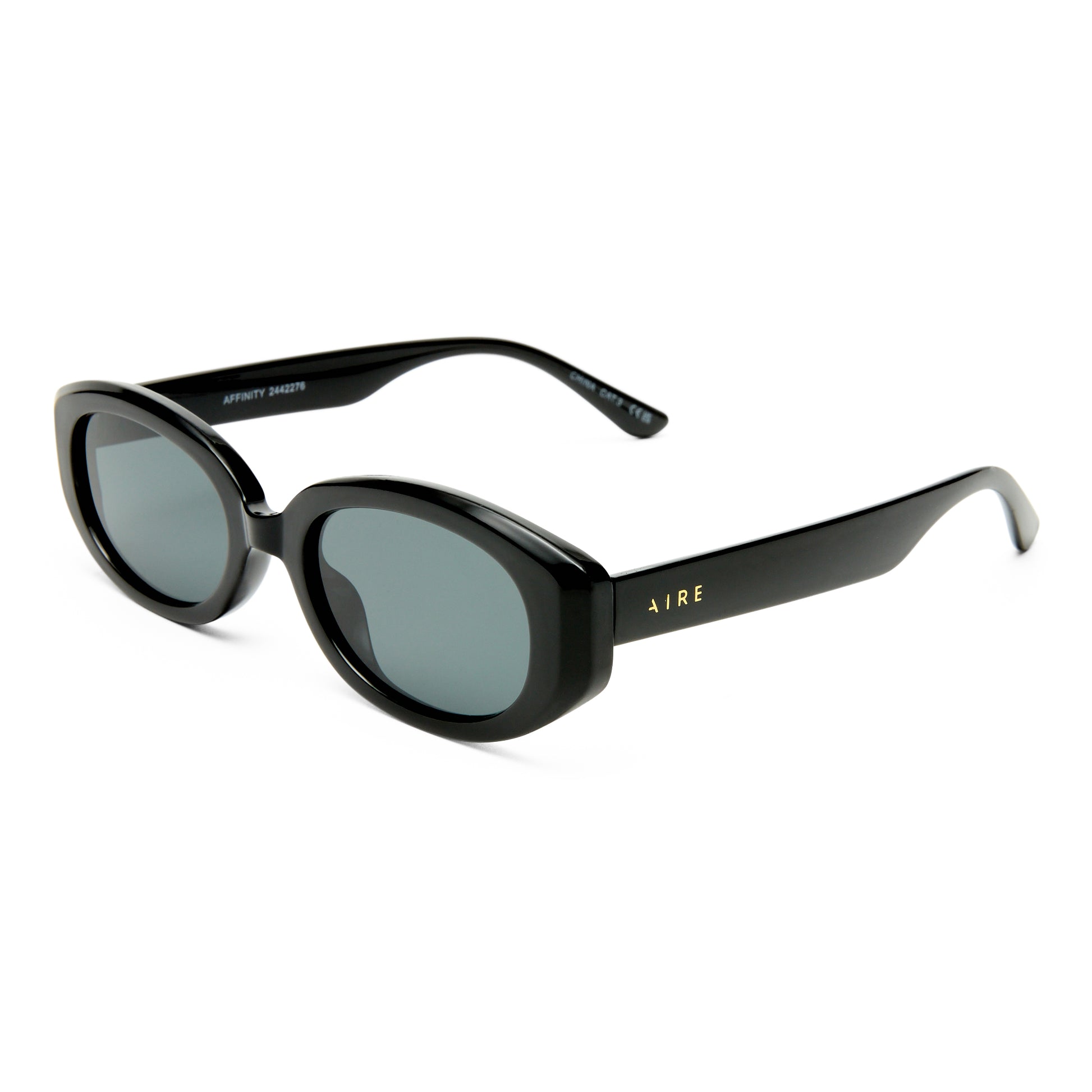 Affinity Black Uni-Sex Oval Sunglasses | Aire